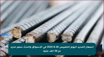 أسعار الحديد اليوم الخميس 28-8-2025 في الأسواق وأحدث سعر حديد عز 38 ألف جنيه